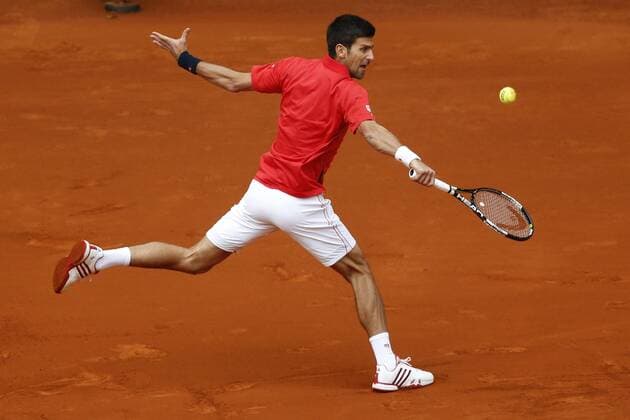 Serbian tennis player Novak Djokovic in action against Scottish Andy Murray during their Mutua Madrid Open male final match played at the Caja Magica tennis complex in Madrid, Spain, on 08 May 2016. Novak Djokovic vs Andy Murray !ACHTUNG: NUR REDAKTIONELLE NUTZUNG!  20160508-635983319476979894