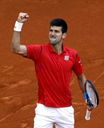 Serbian tennis player Novak Djokovic after his victory 6-2, 3-6 and 6-3 against Scottish Andy Murray during their Mutua Madrid Open male final match played at the Caja Magica tennis complex in Madrid, Spain, on 08 May 2016. Novak Djokovic vs Andy Murray !ACHTUNG: NUR REDAKTIONELLE NUTZUNG!  20160508-635983398417964025