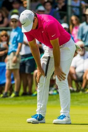 Golf, Wells Fargo Pro-Am Rory McIlroy reacts to missing his birdie putt on the 15th green during the Wells Fargo Championship on Sunday, May 8, 2016 at Quail Hallow Country Club in Charlotte, NC. David Grooms CSM PGA Golf Herren 2016: Wells Fargo Championship MAR 8 - ZUMAc04_