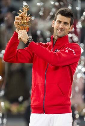 Serbian Novak Djokovic with the championship awards during TPA Finals Mutua Madrid Open Tennis 2016 in Madrid, May 08, 2016.  (70947895)
