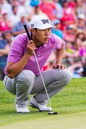 Themen der Woche - SPORT James Hahn reads the green for his par putt on the 18th during the Wells Fargo Championship on Sunday, May 8, 2016 at Quail Hallow Country Club in Charlotte, NC. David Grooms CSM PGA Golf Herren 2016: Wells Fargo Championship MAR 8 - ZUMAc04_