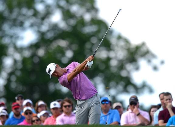 May 8, 2016 - Charlotte, NC, USA - James Hahn follows through on a drive from the 17th tee box during the Wells Fargo Championship on Sunday, May 8, 2016, at Quail Hollow Club in Charlotte, N.C. Wells Fargo Championship - ZUMAm67_