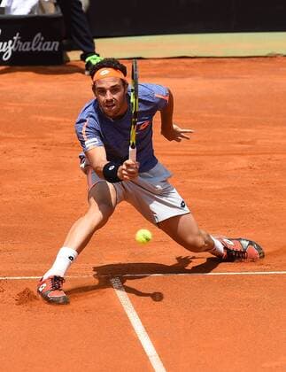May 9, 2016 - Rome, Italy - Marco Cecchinato in action during his match against Milos Raonic- Internazionali BNL d Italia 2016 on May 09, 2016 in Rome, Italy. Internazionali BNL d Italia 2016 - Day 1  - ZUMAn230