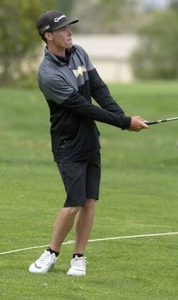 May 9, 2016 - U.S. - SPORTS -- Hobb s Marcus Berryman hits on the 18th fairway during the 2016 Furr s Buffet 6A State Championship at the Canyon Club at Four Hills on Monday, May 9, 2016. Sports News - May 9, 2016 - ZUMAab1_