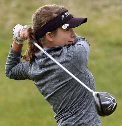 May 9, 2016 - U.S. - SPORTS -- Cleveland s Jacquelyn Galloway tee s off on the 8th hole during the 2016 Furr s Buffet 6A State Championship at the Canyon Club at Four Hills on Monday, May 9, 2016. Sports News - May 9, 2016 - ZUMAab1_