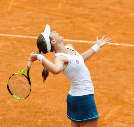 11.05.2016. Rome, Italy. BNL d Italia Tennis Tournament. Johanna Konta (GBR) versus Roberta Vinci (ITA). Johanna Konta (GBR) as she beats Vinci (7) 6-0 and 6-4 to advance xactivaxfotox  ActionPlus11735642