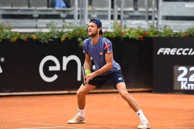 May 11, 2016 - Rome, Italy - Joao Sousa in action during his match against Dominic Thiem - Internazionali BNL d Italia 2016 on May 11, 2016 in Rome, Italy. The Internazionali BNL d Italia 2016 - Day Four  - ZUMAn230