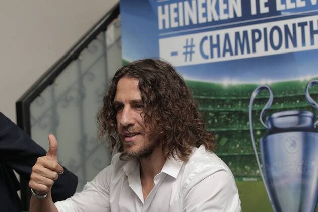 Former FC Barcelona Barca and Spanish national team Nationalteam player Carles Puyol delivers a press briefing in Mexico City, Mexico, 11 May 2016. Puyol visits the Mexican capital for the promotion of a beer brand that sponsors the international soccer event Champions League. EFE Alex Cruz. PUYOL DELIVERS PRESSER IN MEXICO CITY !ACHTUNG: NUR REDAKTIONELLE NUTZUNG!  MEX001 20160511-635986016764118904