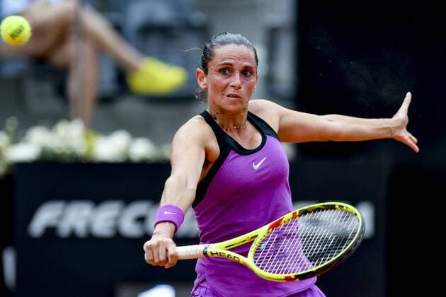 May 11, 2016 - Rome, Italy - Italian tennis player Roberta Vinci returns the ball to British tennis player Johanna Konta during the WTA Tennis Damen match Vinci (ITA) vs Konta (GBR) at the Internazionali BNL d Italia 2016 at the Foro Italico on May 11, 2016 in Rome, Italy. The Internazionali BNL d Italia 2016 - Day Four  - ZUMAn230