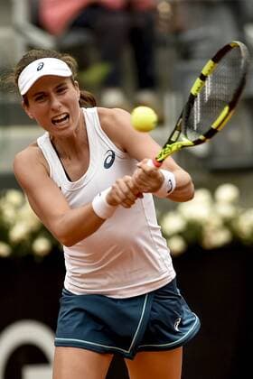 May 11, 2016 - Rome, Italy - British tennis player Johanna Konta returns the ball to Italian tennis player Roberta Vinci during the WTA Tennis Damen match Vinci (ITA) vs Konta (GBR) at the Internazionali BNL d Italia 2016 at the Foro Italico on May 11, 2016 in Rome, Italy. The Internazionali BNL d Italia 2016 - Day Four  - ZUMAn230