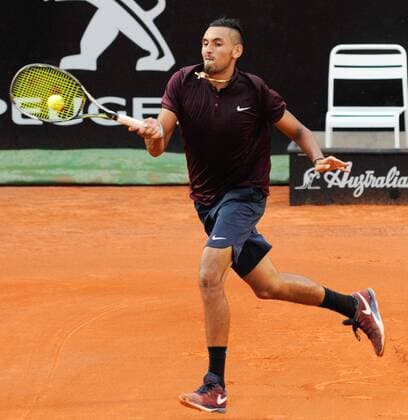11.05.2016. Rome, Italy. BNL d Italia Tennis Tournament. Milos Raonic (CAN) versus Nick Kyrgios (AUS). Nick Kyrgios returns to Milos Raonic xactivaxfotox  ActionPlus11735819