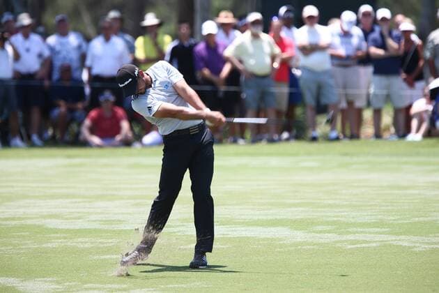 May 12, 2016 - Ponte Vedra Beach, Florida, United States - Jason Day hits a fairway shot on the 9th hole during the first round of The PLAYERS Championship at TPC Sawgrass. The PLAYERS Championship - Round 1 - ZUMAw109