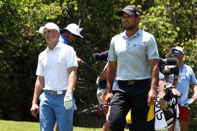 May 12, 2016 - Ponte Vedra Beach, Florida, United States - Jason Day (R) and Jordan Spieth walk off the 8th tee during the first round of The PLAYERS Championship at TPC Sawgrass. The PLAYERS Championship - Round 1 - ZUMAw109