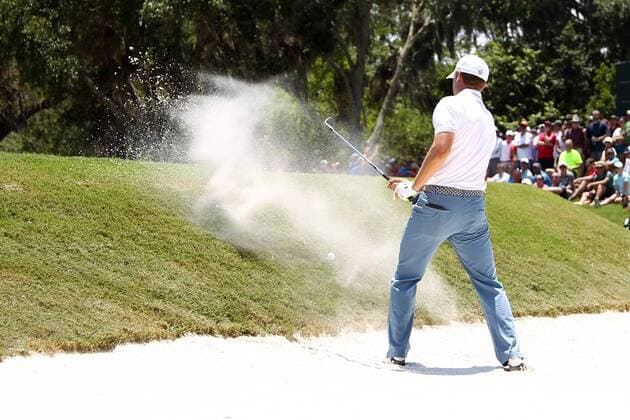 May 12, 2016 - Ponte Vedra Beach, Florida, United States - Jordan Spieth hits out of a bunker on the 9th green during the first round of The PLAYERS Championship at TPC Sawgrass. Golf 2016 - The PLAYERS Championship - Round 1 - ZUMAw109
