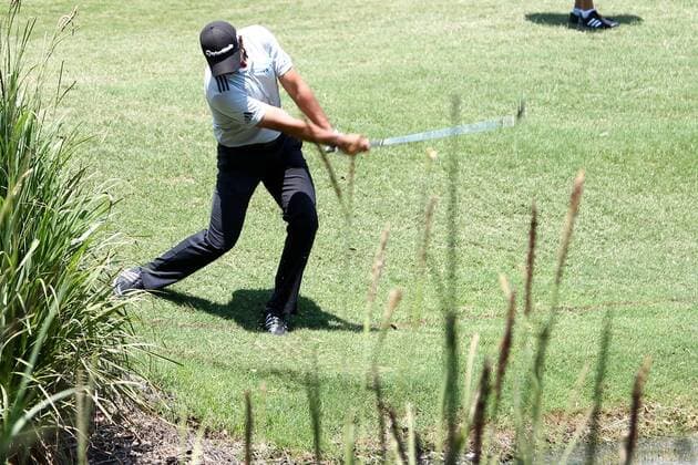 May 12, 2016 - Ponte Vedra Beach, Florida, United States - Jason Day hits out of a hazard area on the 7th hole during the first round of The PLAYERS Championship at TPC Sawgrass. Golf 2016 - The PLAYERS Championship - Round 1 - ZUMAw109
