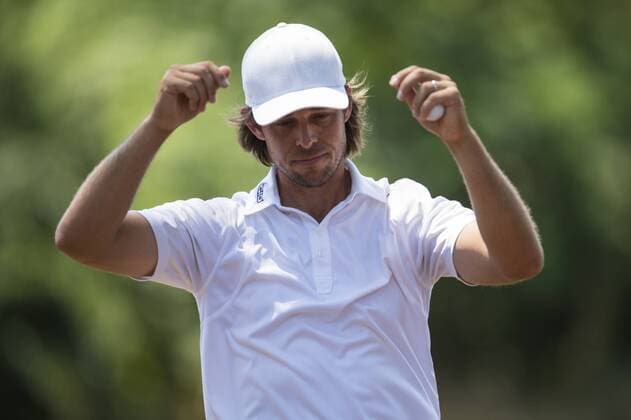 May 12, 2016: Aaron Baddeley reacts to hs putt on 8 during the first round of THE PLAYERS Championship in Ponte Vedra Beach, FL. (Photograph by Roy K. Miller Icon Sportswire) GOLF: MAY 12 PGA Golf Herren - THE PLAYERS Championship - First Round Icon160512027 EDITORIAL USE ONLY