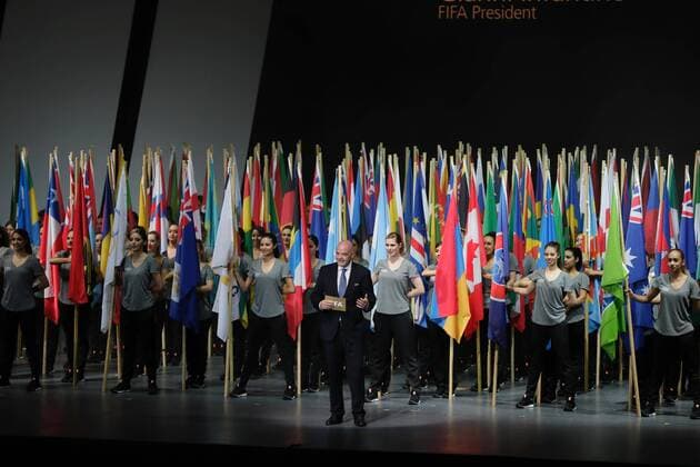 FIFA Kongress in Mexiko FIFA President Swedish Gianni Infantino (C) delivers a speech at the inauguration of the 66th FIFA Congress in Mexico City, Mexico, 12 May 2016. The congress takes place between the 12 and 13 May. EFE Jose Mendez OPENING OF THE 66TH FIFA CONGRESS IN MEXICO CITY !ACHTUNG: NUR REDAKTIONELLE NUTZUNG!  CMM005 20160513-635986978897321168