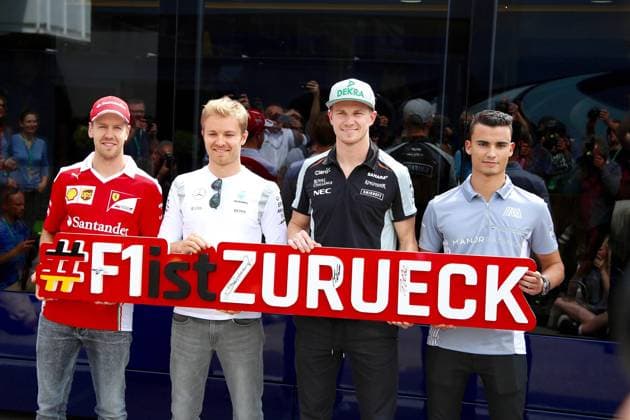 Bilder des Tages - Sport Sebastian Vettel, Scuderia Ferrari, Nico Rosberg; Mercedes Grand Prix, Niko Huelkenberg, Sahara Force India F1, Pascal Wehrlein, Manor Team,, formula 1 GP, Spanien in Barcelona 13.05.2016 Photo:mspb Jerry Andre Deutsche Piloten, formula 1 GP, Spanien