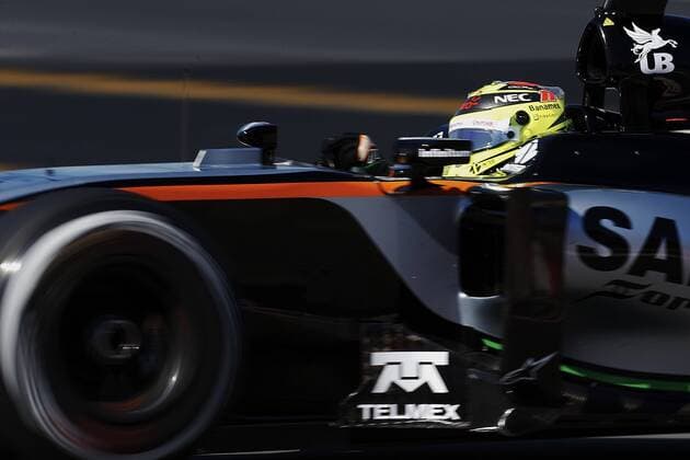 Mexican Formula One driver Sergio Perez, of Force India, during the first training session held at the Barcelona-Catalunya circuit in Montmelo at Barcelona, Spain, on 13 May 2016. The Spanish Formula One Grand Prix will take place on 15 May 2016. EFE Alejandro Garcia SPANISH GRAND PRIX !ACHTUNG: NUR REDAKTIONELLE NUTZUNG!  GRA192 20160513-635987490978727321
