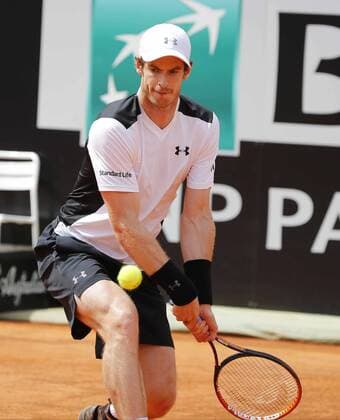 Italy: ATP Tennis Herren BNL 2016 in Rome Andy Murray of Great Britain during quarter-final match of the Italian Open tennis BNL2016 tournament against David Goffin of Belgium at the Foro Italico in Rome.  CiroxDexLuca