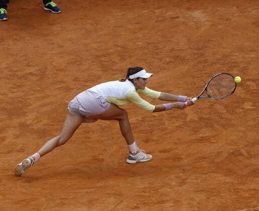Italy: WTA Tennis Damen Tennis tournament in Rome of Spain during quarter-final match of the Italian Open tennis BNL2016 tournament against Timea Bacsinszky at the Foro Italico in Rome.  CiroxDexLuca