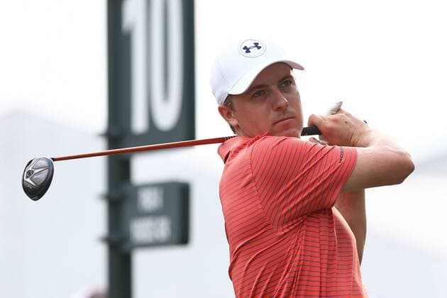 Golf, The Players Championship in Ponte Vedra Beach May 13, 2016 - Ponte Vedra Beach, Florida, United States - Jordan Spieth tees off the 10th hole during the second round of The PLAYERS Championship at TPC Sawgrass. Golf 2016 - The PLAYERS Championship - Round 2 - ZUMAw109