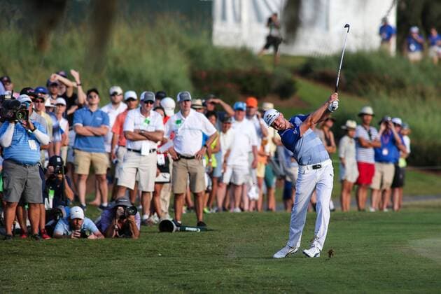 May 14, 2016: Jonas Blixt hits from the rough on the 18th hole during the third round of THE PLAYERS Championship at TPC Sawgrass in Ponte Vedra Beach, Fl. (Photo by David Rosenblum Icon Sportswire) GOLF: MAY 14 PGA Golf Herren - THE PLAYERS Championship - Third Round Icon1605142871 EDITORIAL USE ONLY