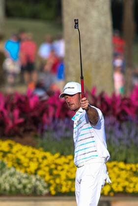 May 14, 2016: Alex Cejka reacts after sinking a putt during the third round of THE PLAYERS Championship at TPC Sawgrass in Ponte Vedra Beach, Fl. (Photo by David Rosenblum Icon Sportswire) GOLF: MAY 14 PGA Golf Herren - THE PLAYERS Championship - Third Round Icon1605142862 EDITORIAL USE ONLY