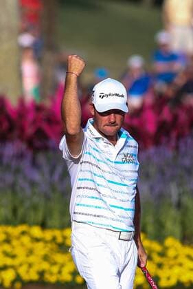 May 14, 2016: Alex Cejka reacts after sinking a putt during the third round of THE PLAYERS Championship at TPC Sawgrass in Ponte Vedra Beach, Fl. (Photo by David Rosenblum Icon Sportswire) GOLF: MAY 14 PGA Golf Herren - THE PLAYERS Championship - Third Round Icon1605142865 EDITORIAL USE ONLY