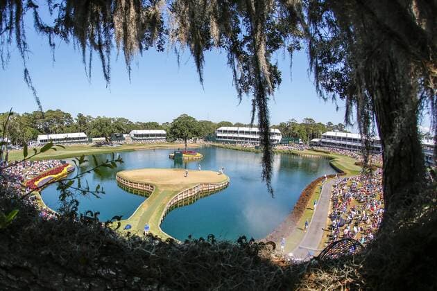May 14, 2016: A general view of the 17th hole Island Green during the third round of THE PLAYERS Championship at TPC Sawgrass in Ponte Vedra Beach, Fl. (Photo by David Rosenblum Icon Sportswire) GOLF: MAY 14 PGA Golf Herren - THE PLAYERS Championship - Third Round Icon1605142839 EDITORIAL USE ONLY