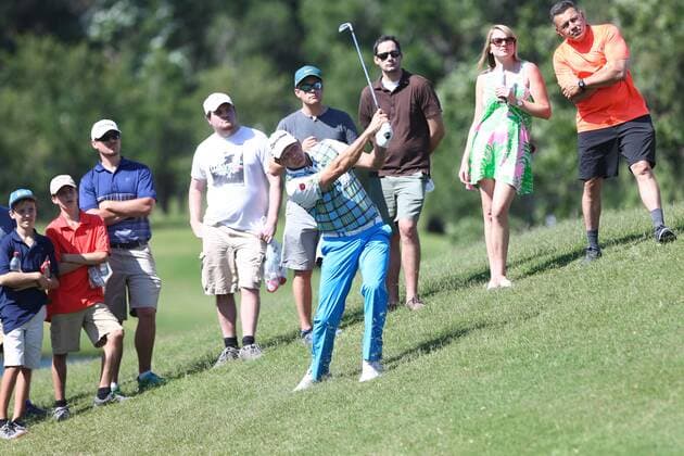 May 14, 2016 - Ponte Vedra Beach, Florida, United States - Retief Goosen hits out of the rough on the 14th hole during the third round of The PLAYERS Championship at TPC Sawgrass. Golf 2016 - The PLAYERS Championship - Round 3 - ZUMAw109