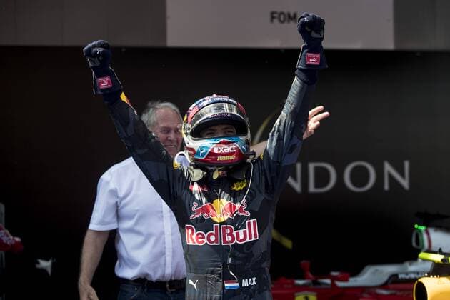 Formel 1, GP von Spanien, Sieger Max Verstappen May 13rd, 14th and 15th, 2016 - Barcelona, Spain - 33 Max Verstappen (Nederland) - Red Bull Racing celebrating his first Formula One victory during the Formula One Spanish Grand Prix at Circuit de Barcelona - Catalunya. Barcelona, May 13rd, 14th and 15th, 2016. (Photo: Xavi Bonilla Cordon Press)  xXavixBonillax xx