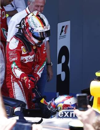 Formel 1, GP von Spanien, Sieger Max Verstappen Motorsports: FIA Formula One World Championship WM Weltmeisterschaft 2016, Race in Barcelona, 5 Sebastian Vettel (GER, Scuderia Ferrari), 33 Max Verstappen (NDL, Red Bull Racing), xHOCHxZWEIx