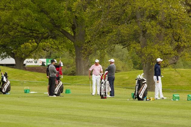 16.05.2016, Straffan,Co. Kildare, Ireland. The early arriving pros on the driving range, during the practice round of the Dubai Duty Free Irish Open Golf Championship at the K Club, Co. Kildare xPeterxFitzpatrickx  ActionPlus11737950