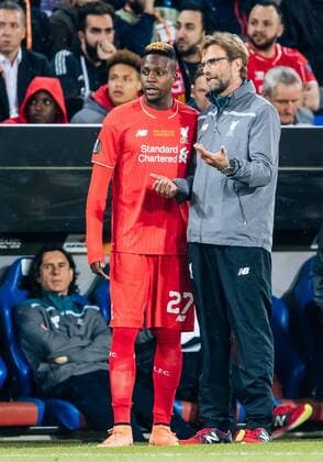 18.05.2016, St. Jakob Park, Basel, SUI, UEFA EL, FC Liverpool vs Sevilla FC, Finale, im Bild Divock Origi (FC Liverpool), Trainer Juergen Klopp (FC Liverpool) Divock Origi (FC Liverpool) Trainer Juergen Klopp (FC Liverpool) during the Final Match of the UEFA Europaleague between FC Liverpool and Sevilla FC at the St. Jakob Park in Basel, Switzerland on 2016 05 18. Basel  EX_JFK  