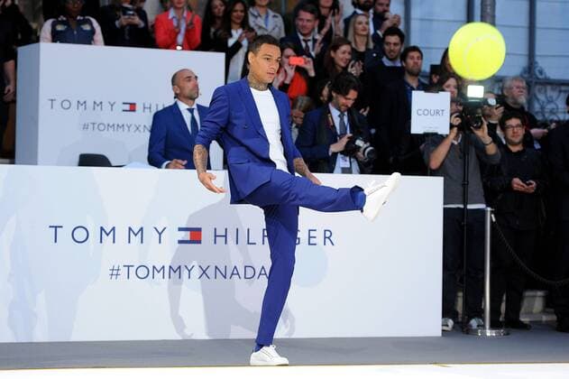 Rafael Nadal (ESP) Gregory Van Der Wiel (NED) TENNIS : Nadal vs Van Der Wiel - Tommy Hilfiger - 18 05 16 TennisMagazine Panoramic 