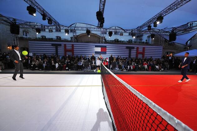 Rafael Nadal (ESP) Gregory Van Der Wiel (NED) TENNIS : Nadal vs Van Der Wiel - Tommy Hilfiger - 18 05 16 TennisMagazine Panoramic 