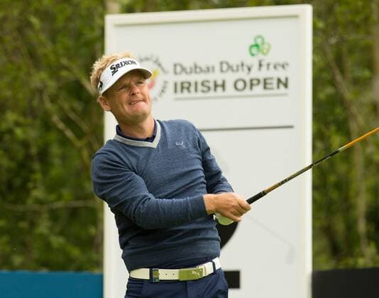 19.05.2016. The K Club, Straffan, Co. Kildare, Ireland. Dubai Duty Free Irish Open Golf Championship, round 1. SÃ¶ren Kjeldsen tees off xPeterxFitzpatrickx  ActionPlus11738869
