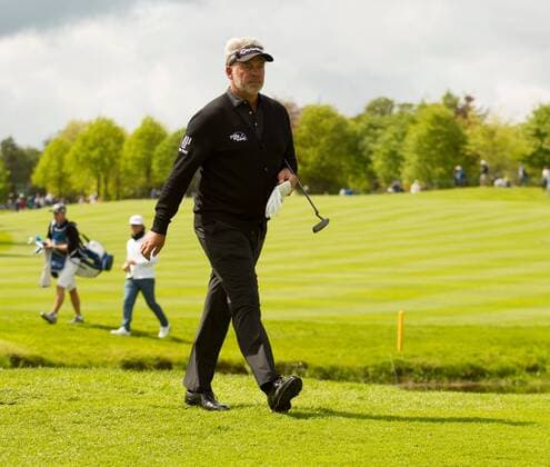 19.05.2016. The K Club, Straffan, Co. Kildare, Ireland. Dubai Duty Free Irish Open Golf Championship, round 1. Darren Clarke approaching the 6th green. xPeterxFitzpatrickx  ActionPlus11738841