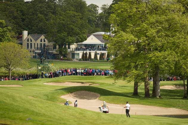 19.05.2016. The K Club, Straffan, Co. Kildare, Ireland. Dubai Duty Free Irish Open Golf Championship, round 1. A view of the clubhouse from the 4th fairway. xPeterxFitzpatrickx  ActionPlus11738881