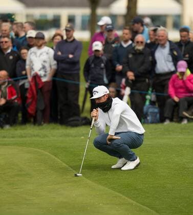 19.05.2016. The K Club, Straffan, Co. Kildare, Ireland. Dubai Duty Free Irish Open Golf Championship, round 1. Kristofer Broberg lines up a putt xPeterxFitzpatrickx  ActionPlus11738887