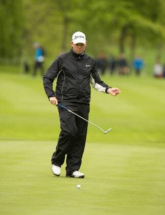19.05.2016. The K Club, Straffan, Co. Kildare, Ireland. Dubai Duty Free Irish Open Golf Championship, round 1. Jamie Mcleary misses his putt on the 17th green. xPeterxFitzpatrickx  ActionPlus11738858