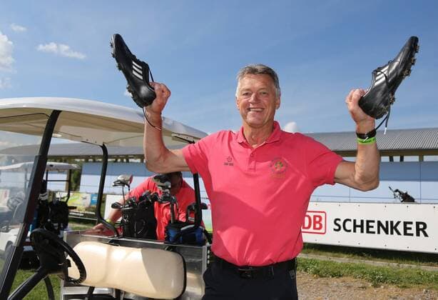 10. Thüringer Charity Open Mühlberg 20.05.16 , Mühlberg, Gut Ringhofen, 10. Thüringer Charity Open, Golf-Benefiz-Turnier, Prominente spielen Golf für den guten Zweck im Bild: Kurt Klühspies (Handball)
