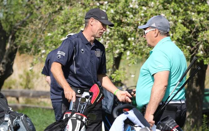10. Thüringer Charity Open Mühlberg 20.05.16 , Mühlberg, Gut Ringhofen, 10. Thüringer Charity Open, Golf-Benefiz-Turnier, Prominente spielen Golf für den guten Zweck im Bild: Frank Ullrich und Wolfgang Hoppe