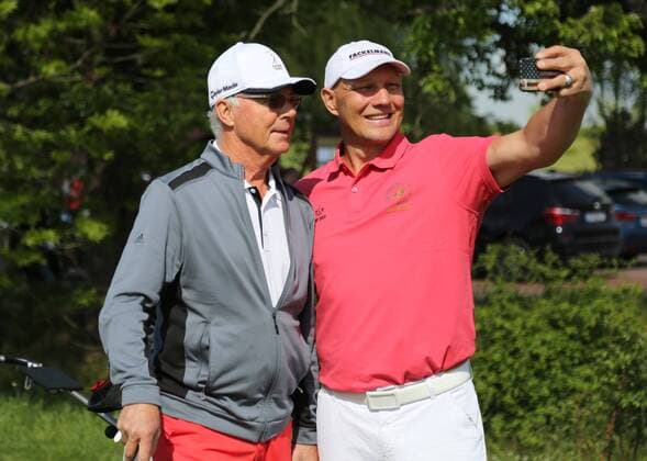 10. Thüringer Charity Open Mühlberg 20.05.16 , Mühlberg, Gut Ringhofen, 10. Thüringer Charity Open, Golf-Benefiz-Turnier, Prominente spielen Golf für den guten Zweck im Bild: Franz Beckenbauer und Axel Schulz
