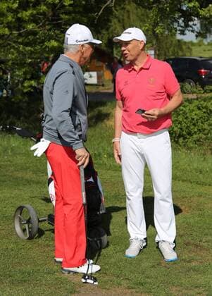 10. Thüringer Charity Open Mühlberg 20.05.16 , Mühlberg, Gut Ringhofen, 10. Thüringer Charity Open, Golf-Benefiz-Turnier, Prominente spielen Golf für den guten Zweck im Bild: Franz Beckenbauer und Axel Schulz