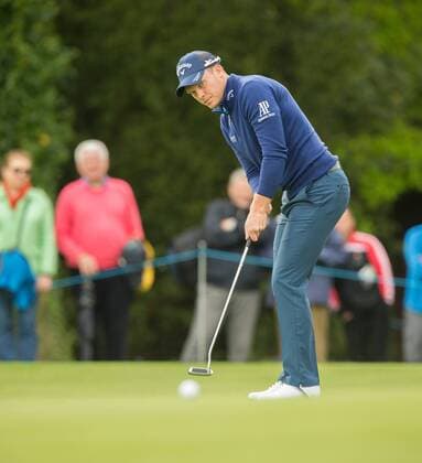20.05.2016. The K Club, Straffan, Co. Kildare, Ireland. Dubai Duty Free Irish Open Golf Championship Round 2. Danny Willett watches his putt on the 15th green. xPeterxFitzpatrickx  ActionPlus11739036
