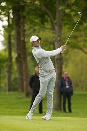 20.05.2016. The K Club, Straffan, Co. Kildare, Ireland. Dubai Duty Free Irish Open Golf Championship Round 2. Rory Mcilroy hits his second shot on the 11th fairway. xPeterxFitzpatrickx  ActionPlus11739023