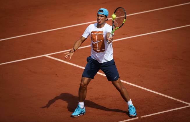 Spanish Rafael Nadal pictured during a training practise at the Roland Garros French Open tennis tournament, in Paris, France, Saturday 21 May 2016. The Roland Garros Grand Slam takes place from 15 May to 5 June 2016. VIRGINIExLEFOUR  x04854639x