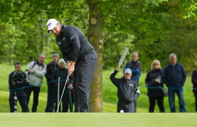 21.05.2016. The K Club, Straffan, Co. Kildare, Ireland. Dubai Duty Free Irish Open Golf Championship Round 3. Shane Lowry watches his putt on the 5th green. xPeterxFitzpatrickx  ActionPlus11739629